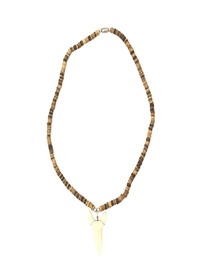 Zero Gravity Hawaii Hawaiian Jewelry Tan Coconut Bead Large Resin Shark Tooth Necklace from Hawaii - Image 1