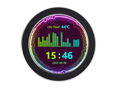 Waveshare 28 CPUGPU Cooler Round LCD Display AIO Computer Temp Monitor for Water Cooling Systems Side Prebuilt Gaming PC Parts Black - Image 1
