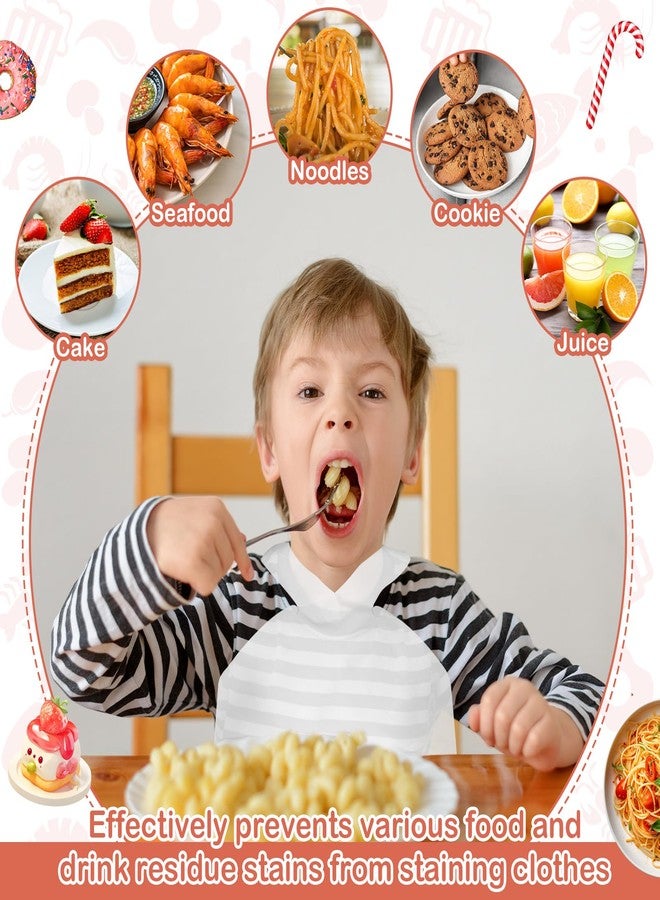 Skicuff 1000 Pcs Disposable Plastic Bibs Bulk for Kids 11" x 15.75" Children Eating Bibs with Crumb Catcher for Toddlers (White) - Image 4