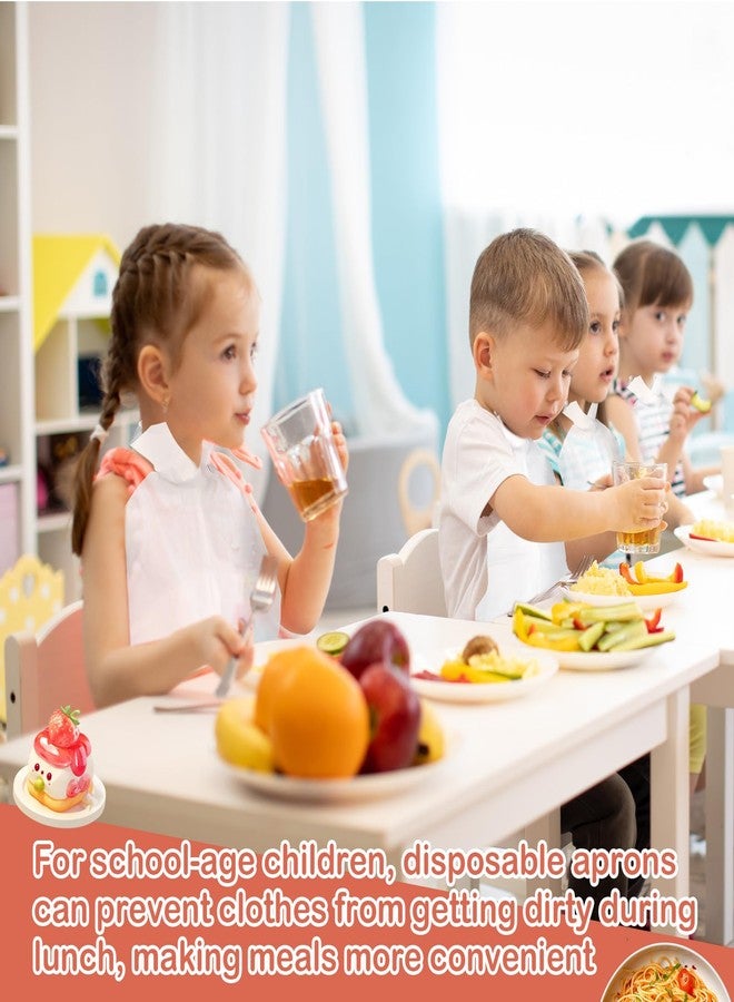 Skicuff 1000 Pcs Disposable Plastic Bibs Bulk for Kids 11" x 15.75" Children Eating Bibs with Crumb Catcher for Toddlers (White) - Image 5