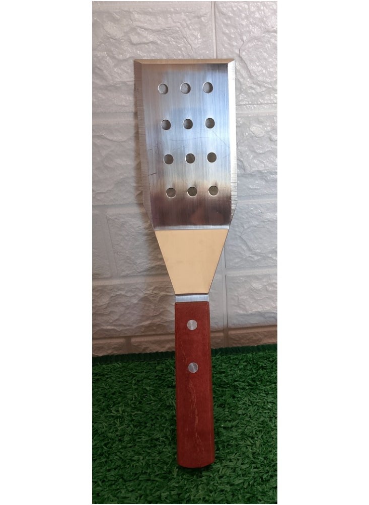 Generic Stainless steel pizza and basbousa carrier with wooden handle  - Image 2