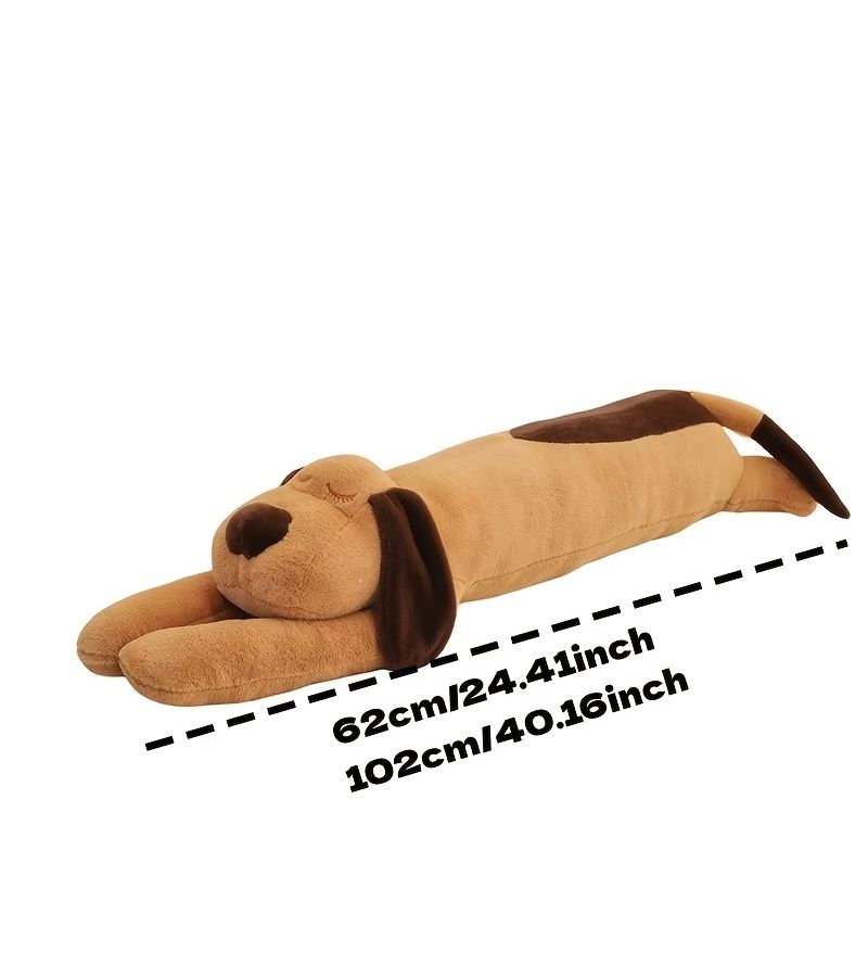 Brown Plush Cartoon Dog Pillow Soft Toy With Long Ears Decorative Cushion For Home And Sofa Perfect Gift For Halloween And Christmas 62cm - Image 3