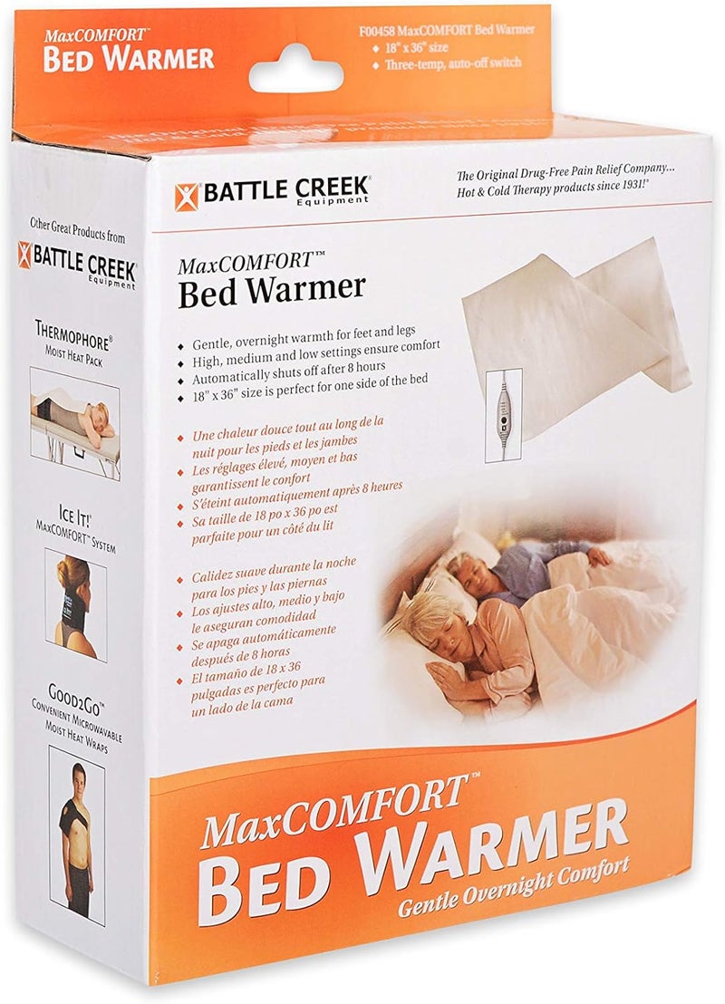 Ice It! Battle Creek Bed Warmer with Three-Temp Settings and 8-Hour auto Shut-Off, Provides Low, Gentle Warmth All Night Long. - Image 1