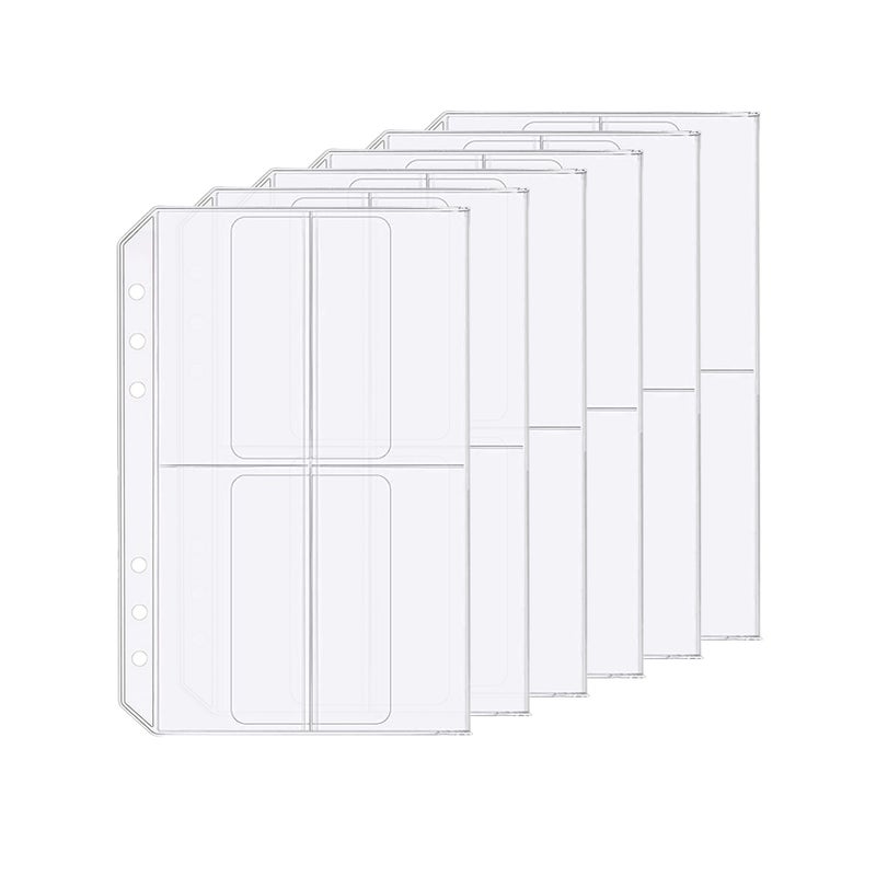 Zelten 6 Pack A5 6 Holes Binder 4 Pockets Plastic Binder Folders Waterproof 6 Holes Holder for Receipt Ticket (4Pocket, A5) - Image 1