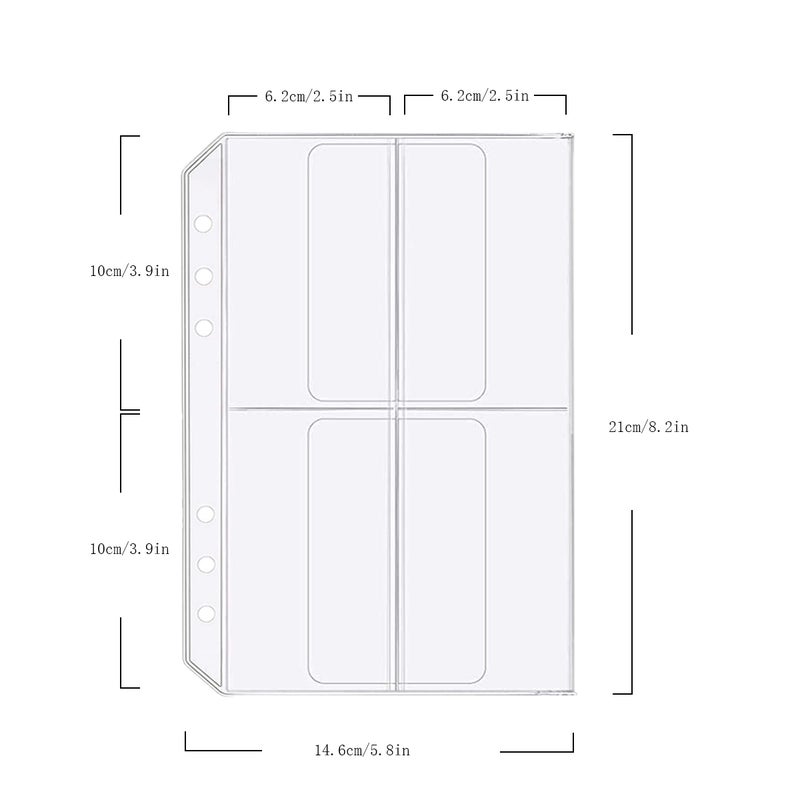 Zelten 6 Pack A5 6 Holes Binder 4 Pockets Plastic Binder Folders Waterproof 6 Holes Holder for Receipt Ticket (4Pocket, A5) - Image 2