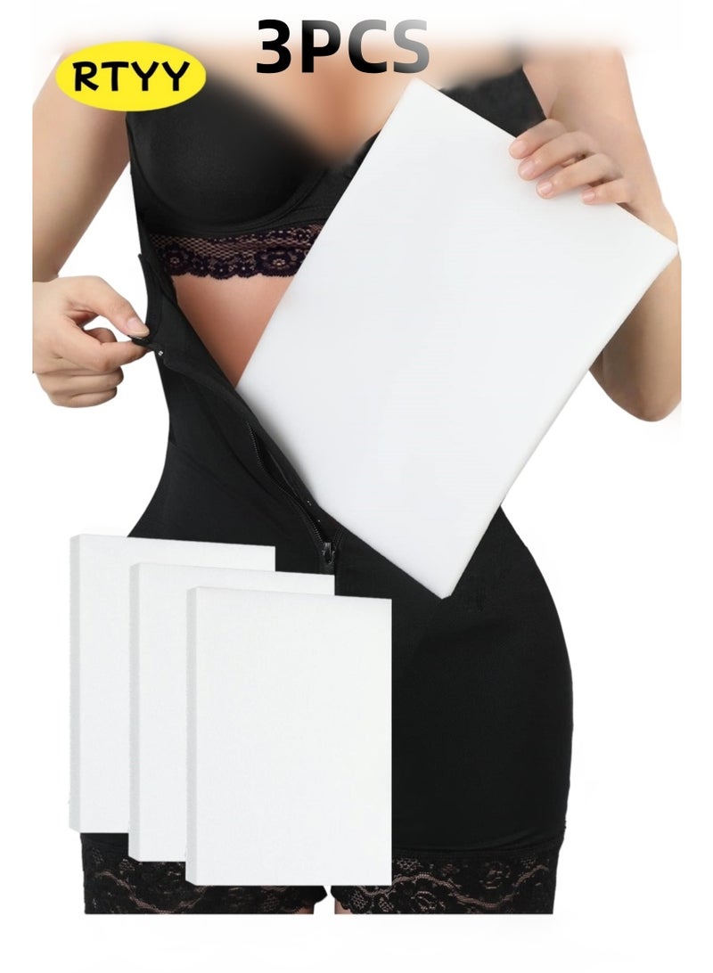 RTYY 3Pcs Lipo Foam Boards Lipo Foam Pads for Post Surgery Ab Board Liposuction Surgery Flattening Abdominal Compression Garments Lipo Foam Sheets for Post Liposuction Surgery Compression Garments Foam Boards for Lipo Recovery and Tummy Tuck - Image 1