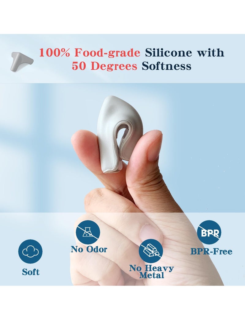 Excefore Soft Baby Proofing Edge and Corner Guards, 100% Silicone Corner Protector Baby, High Resistant Adhesive Gel, Baby Corner Protector for Fireplace, Table, Stair, Cabinet (Grey,6pcs,Triangle) - Image 3