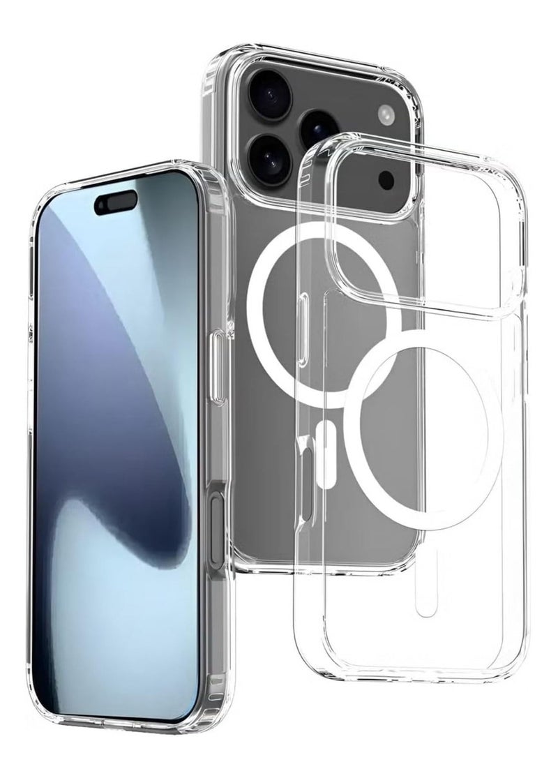 for  iPhone 17 Pro Max Case Clear [Compatible with Magsafe] [Strong Magnet] [Non-Yellowing] Magnetic Slim Thin Bumper Phone Cover, Lightweight, and Durable Clear - Image 1