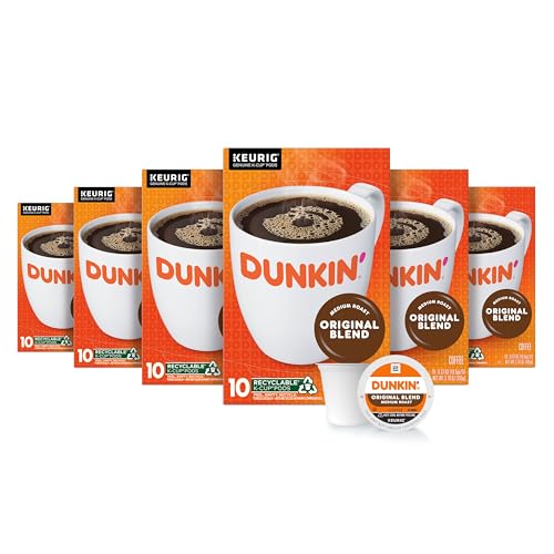 Dunkin Donuts Dunkin Original Blend Coffee Medium Roast KCup Pods Keurig KCup Pods 10 Count Boxes Pack of 6 - Image 1