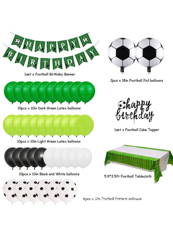 Zeemey - Soccer Party Decoration Balloon Garland Set with  Happy Birthday Banner,Soccer Banner, Cake Topper and Tablecloth,Perfect for Graduation Baby Shower Birthday Bachelorette Party Backdrop Decoration,Sui - Image 1