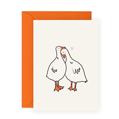 CENTRAL 23 Boyfriend Birthday Card - Girlfriend Anniversary Card - Ducks In Love - Wedding Anniversary Card For Husband Wife - Valentines Cards For Her - I Miss You Card - Comes With Fun Stickers - Image 1