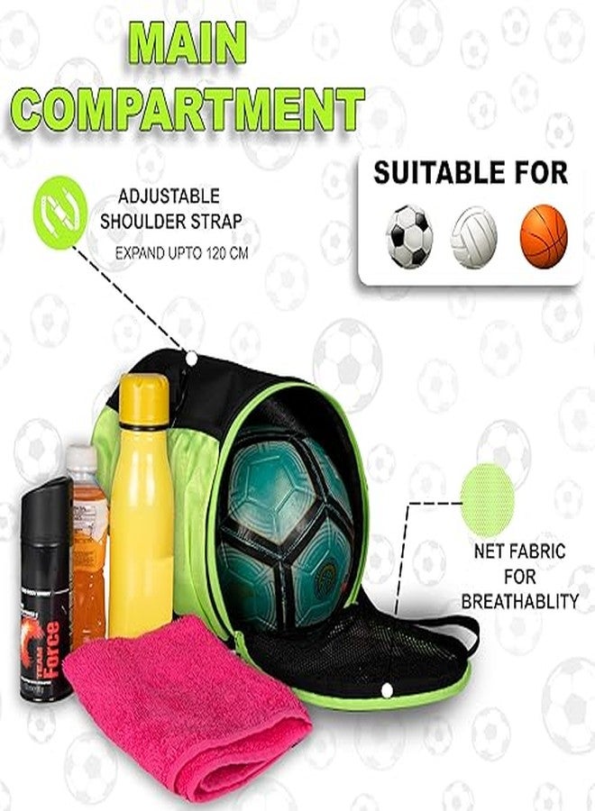 WHACKK Kick Soccer Black Green Football Equipment Bags|Basketball Volleyball Bags |Adjustable Strap Backpack |Ball Bag |Kitbag - Made in India - Image 4