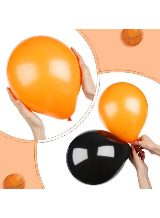 Charniol 25 Pcs Basketball Balloon 10" Aluminum Foil Sport Balloon Latex Black Orange Balloons Basketball Theme Balloon for Party Baby Shower - Image 3