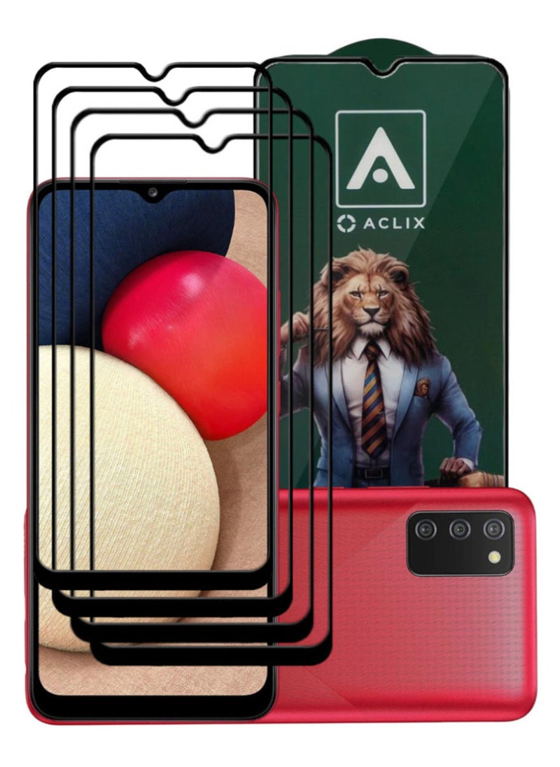 ACLIX 4 Pieces Antistatic ESD Dustproof Premium Quality High Definition Tempered Glass Screen Protector Designed For Samsung Galaxy A02s - Image 1