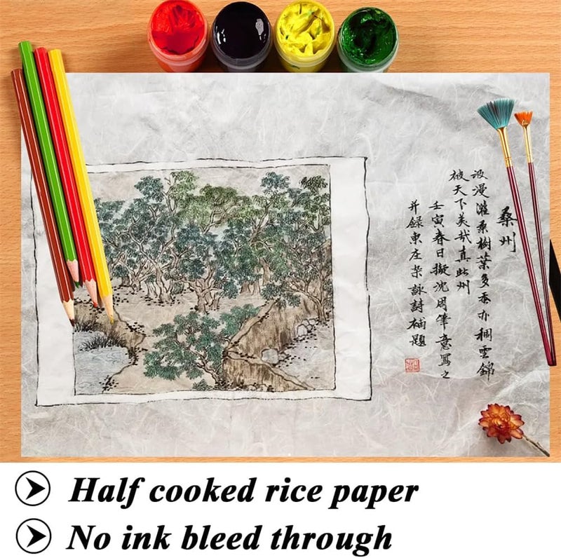 Natural Mulberry Paper Sheets, Handmade Decoupage Tissue, Art Washi for DIY Craft Origami, 50 Sheets 35 x 46 cm - Image 4