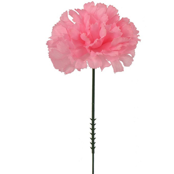 PINK REAL TOUCH SILK CARNATION PICKS 100 COUNT BULK ARTIFICIAL FLOWERS FOR WEDDINGS DIY DECOR 35 HEADS 5 STEMS