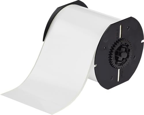 Brady B30C4000595WT 4 W x 100 L B595 White IndoorOutdoor Vinyl Tape For BBP30 BBP31 BBP33 BBP35 BBP37 BradyPrinter i3300 S3000 and S3100 Printers - Image 1