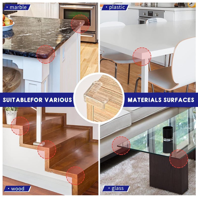 YIIFELL 32 Pack Corner Protector Baby, Table Corner Protectors for Baby Corner Protector Guards Clear Corner Protectors for Furniture Corner Protectors Corner Guards Baby Proof Corner Covers Baby Safety - Image 5