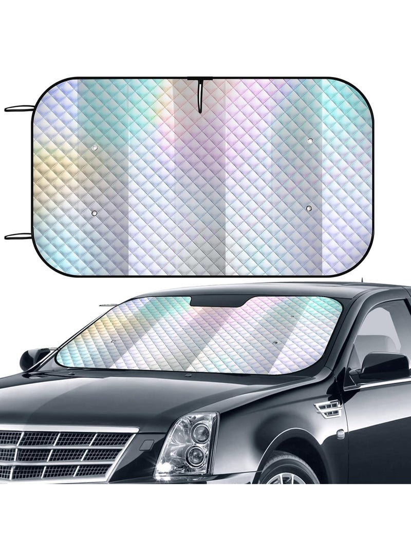 BESTPEAK Foldable Car Windshield Sunshade with Storage Pouch, Front Windshield Reflective Sunshade, Car Window Sunshade for Sun Heat Protection and Block UV Rays, Keep Vehicle Cooler - Image 1