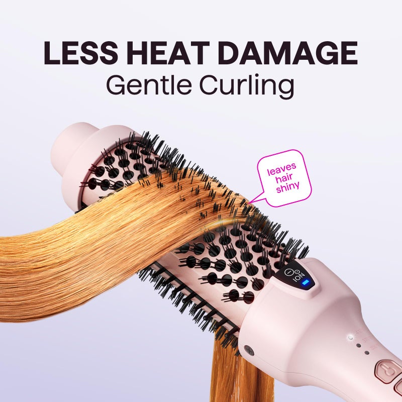 Wavytalk Updated Version Thermal Brush, 1.5 Inch Negative Ion Blowout Express Thermal Round Brush Creates Salon-Quality Blowouts, lonic Frizz Reduction Makes Hair Shinier & Smoother (Millennial Pink) - Image 4