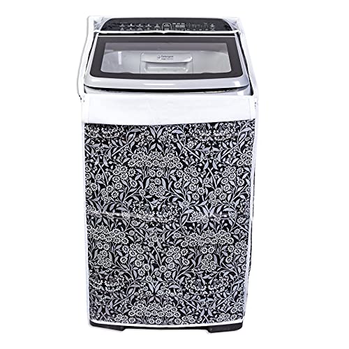 Vintage Pro Top Load Washing Machine Cover Suitable for IFB Back Panel 8 Kg, 8.5 Kg, 9 Kg, 9.5 Kg, 10 Kg, 10.5 Kg, 11 Kg, 11.5 Kg, 12 Kg (66cmsX63cmsX99cms, Black Flower) - Image 4