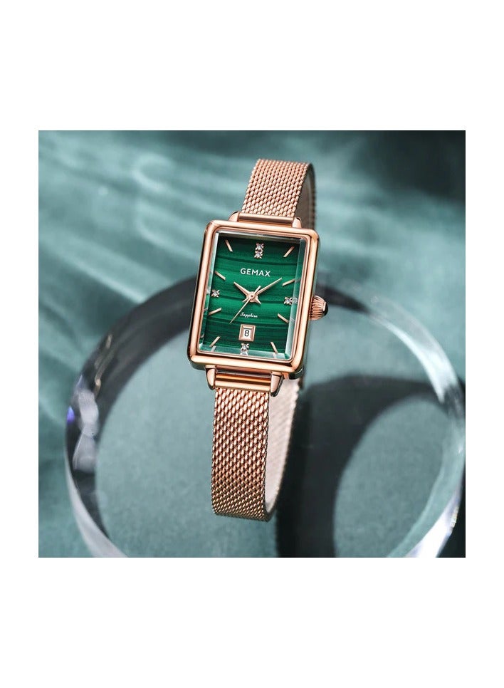 جيماكس 8265W-CR-DG، ساعات كوارتز للنساء بسوار معدني - Image 3