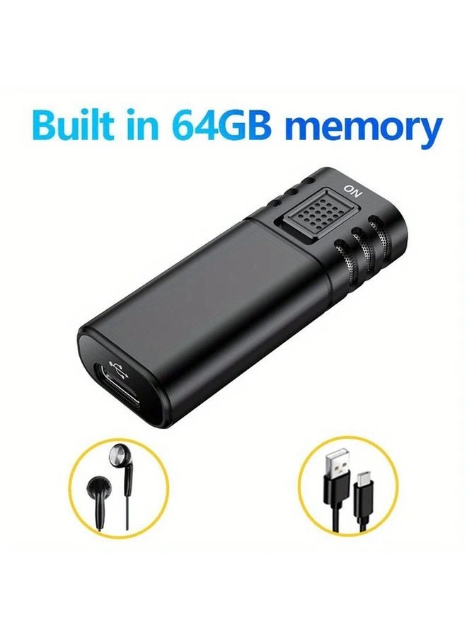 64GB Digital Voice Recorder Noise Cancelling Voice Activated USB Portable Audio Device - Image 1