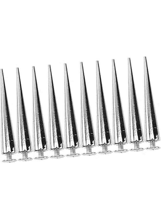 10pcs Metal Cone Studs Punk Style DIY Rivet Accessories for Leather Crafts Clothing Decoration Easy Installation Silver Tone 12mm - Image 1