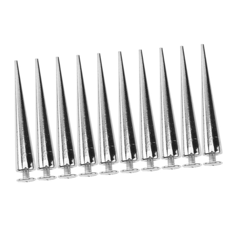 10pcs Metal Cone Studs Punk Style DIY Rivet Accessories for Leather Crafts Clothing Decoration Easy Installation Silver Tone 12mm - Image 2