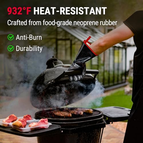 ThermoPro 932°F Heat Resistant BBQ Gloves, 14" Waterproof Oven & Grill Gloves, Oil & Slip-Resistant Neoprene Grill Mitts for BBQ, Fire Pit, Rotisserie, Smoker Accessories Gifts for Men and Women - Image 3