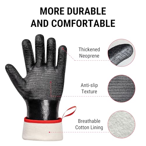 ThermoPro 932°F Heat Resistant BBQ Gloves, 14" Waterproof Oven & Grill Gloves, Oil & Slip-Resistant Neoprene Grill Mitts for BBQ, Fire Pit, Rotisserie, Smoker Accessories Gifts for Men and Women - Image 4