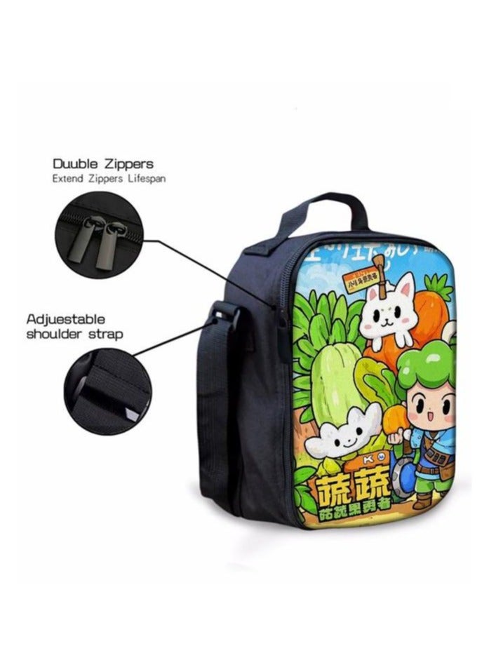 Cartoon three-piece schoolbag with zipper - 106