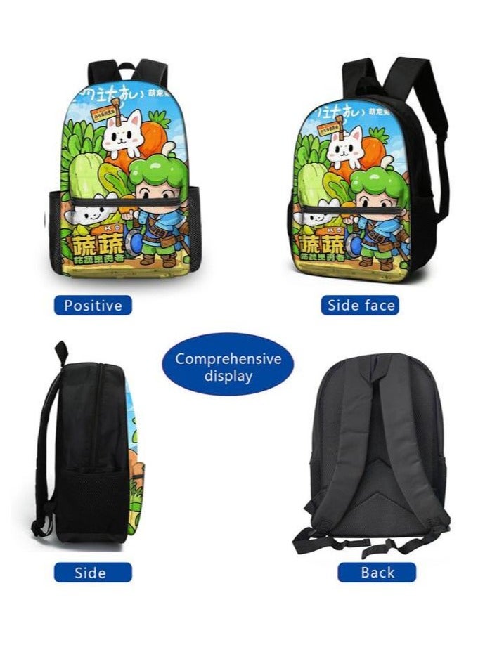 Cartoon three-piece schoolbag with zipper - 106