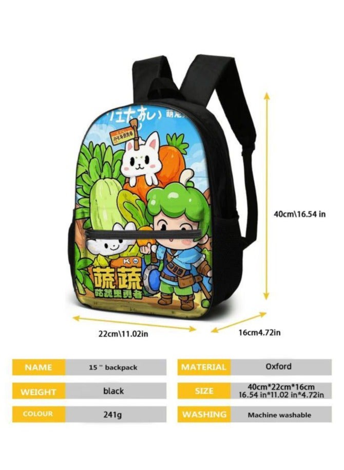 Cartoon three-piece schoolbag with zipper - 106