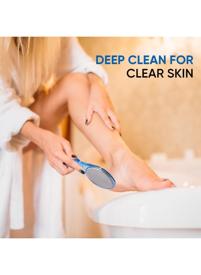 مجموعة أدوات باديكير 4 في 1 للعناية بالقدمين – حجر خفاف لإزالة الجلد الميت + فرشاة تنظيف الأظافر والقدم + مبرد معدني ولوح صنفرة – طقم مانيكير وباديكير احترافي لتنعيم الكعبين والقدمين (قطعة واحدة) - Image 4