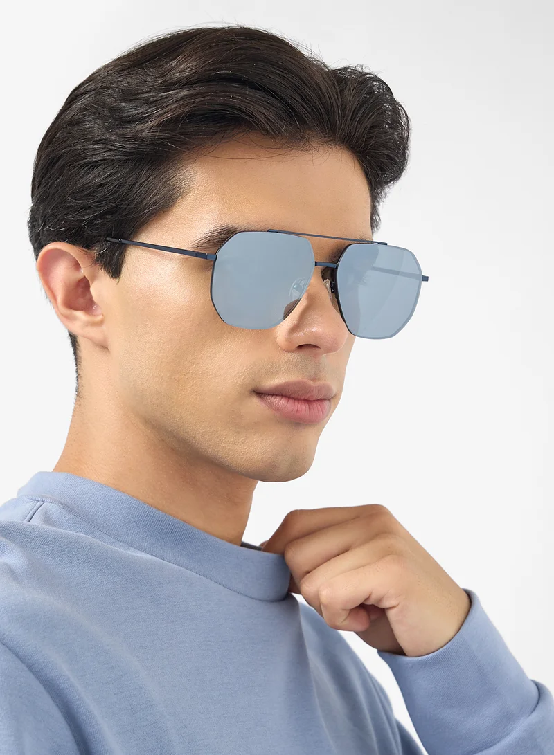 Seventy Five Polarized Lens Square Aviatoe Sunglasses