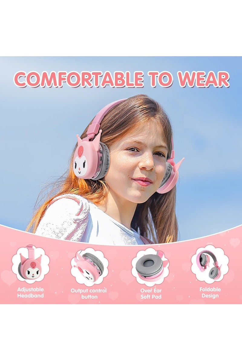 Kuromi Cartoon Wireless Bluetooth Headphones Mic Built-In Kids Gift Box Headset - Image 2