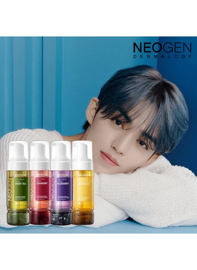 DERMALOGY by NEOGENLAB DERMALOGY by NEOGENLAB NEOGEN Real Fresh Foam Cleanser, Green Tea 5.6 Fl Oz (160g) - Soothing & Hydrating Gentle Cleansing Foam with Real Green Tea, Clean Beauty - Korean Skin Care  - Image 2