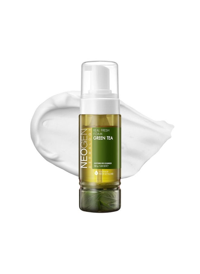 DERMALOGY by NEOGENLAB DERMALOGY by NEOGENLAB NEOGEN Real Fresh Foam Cleanser, Green Tea 5.6 Fl Oz (160g) - Soothing & Hydrating Gentle Cleansing Foam with Real Green Tea, Clean Beauty - Korean Skin Care  - Image 1