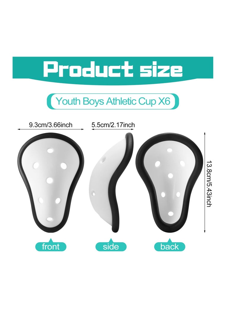 SYOSI 6 قطع كأس رياضي واقي للرجال، كأس رياضي خفيف الوزن، أكواب ناعمة ومريحة للأولاد للرياضة، مناسبة للبيسبول، كرة القدم، الهوكي - Image 2