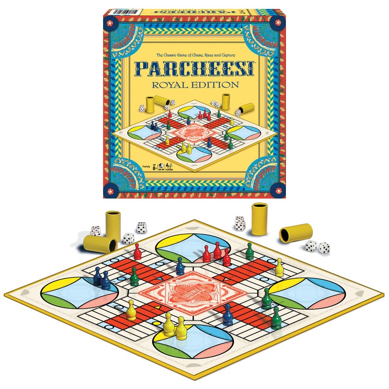 Winning Moves Parcheesi Royal Edition by Winning Moves Games USA, Classic Family Favorite Featuring Charming Artwork, Tokens and dice Cups for 2-4 Players, Ages 8+ (6106) - Image 1
