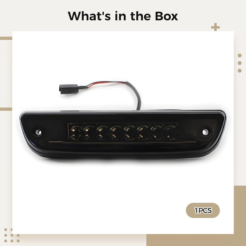 ضوء الفرامل الثالث، مصباح LED عالي التثبيت لموديلات 2005-2015، هيكل أسود، رقم OEM 8157004030، يشمل الأسلاك - Image 5
