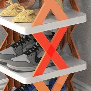 RGkJAS 6 Layer Shoe RackStackable Shoe Storage Organizer for Bedroom Entryway Adjustable Shoe Rack Shoe Slots Organizer Shelf Easy Clean Shoe Tower Rack - Image 2