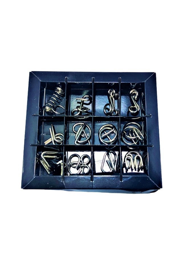 PLUSPOINT PLUSPOINT Brain Teasers Metal Wire Puzzle Toys - Assorted Metal Puzzle Toys For Gifts, Party Favors, Prizes, Disentanglement Puzzle Unlock Interlock Toys - Iq Puzzle Brain Teaser (12 Pc), Kids - Image 2