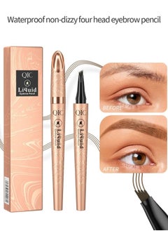 QIC Eyebrow Pencil Microblade Brow Pen Microblade Eyebrow Pen With 4 Micro Fork Tips Eyebrow Pencil Waterproof Microblading Pen Long Lasting Smudge Proof for Natural Look Grey #3  - Image 5