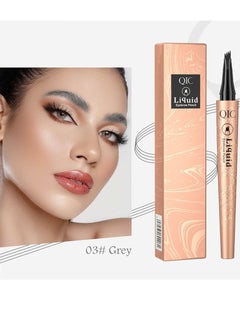 QIC Eyebrow Pencil Microblade Brow Pen Microblade Eyebrow Pen With 4 Micro Fork Tips Eyebrow Pencil Waterproof Microblading Pen Long Lasting Smudge Proof for Natural Look Grey #3  - Image 2