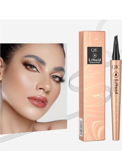 QIC Eyebrow Pencil Microblade Brow Pen Microblade Eyebrow Pen With 4 Micro Fork Tips Eyebrow Pencil Waterproof Microblading Pen Long Lasting Smudge Proof for Natural Look Grey #3  - Image 1