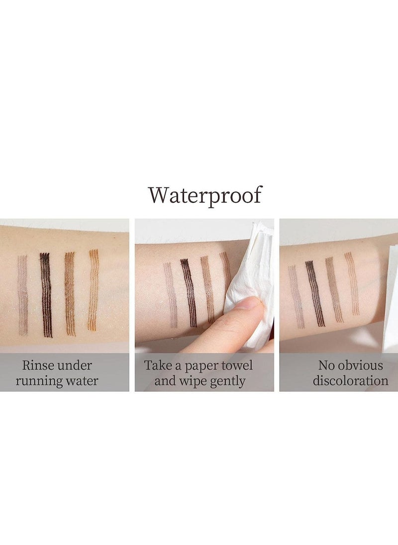 QIC - Eyebrow Pencil Microblade Brow Pen Microblade Eyebrow Pen With 4 Micro Fork Tips Eyebrow Pencil Waterproof Microblading Pen Long Lasting Smudge Proof for Natural Look Grey #3 - Image 1