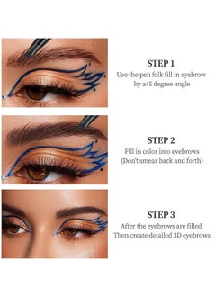 QIC Eyebrow Pencil Microblade Brow Pen Microblade Eyebrow Pen With 4 Micro Fork Tips Eyebrow Pencil Waterproof Microblading Pen Long Lasting Smudge Proof for Natural Look Grey #3  - Image 4