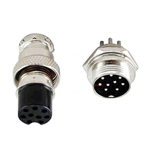 Lsgoodcare Aviation Plugs GX16-9, Lsgoodcare 10Pairs 16mm 9 Pin Din Female/Male Aviation Connector Plug with 10Pcs Aviations Plug Caps, 5A Metal Chassis Connector Socket - Image 3